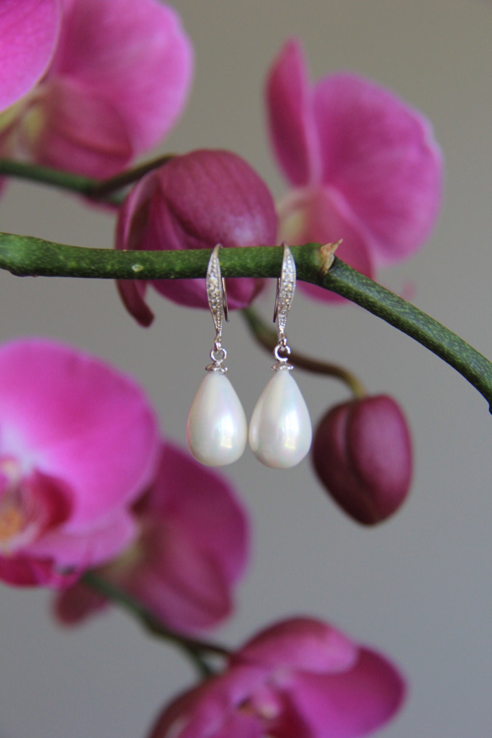 Wedding Jewelry, Wedding Earrings, Bridal Silver & Clear Cubic Zirconia Cz Earrings