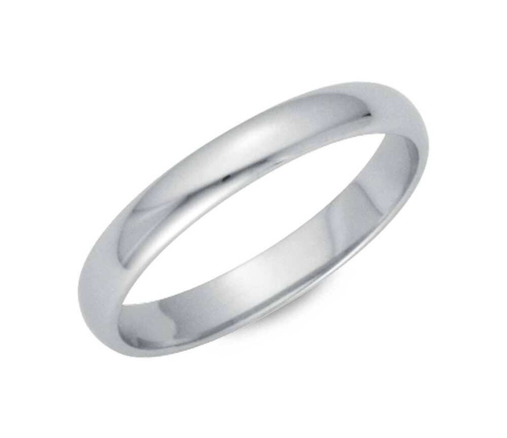 Comfort Fit 4mm Sterling Silver Domed Plain Wedding Band, Men Women Unisex Band | 024-4Mm
