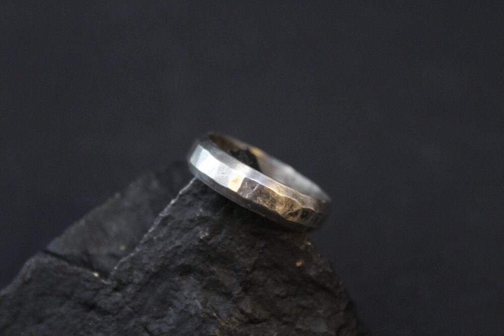 sterling Silver Hammered Band Ring, Band, Jewelry