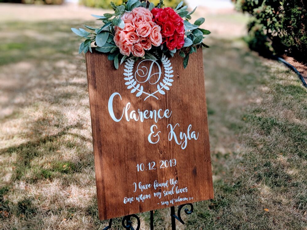Wedding Welcome Sign-Monogram Sign-Personalized Ceremony Entrance Sign-Rustic Wood Sign-Custom Aisle Sign