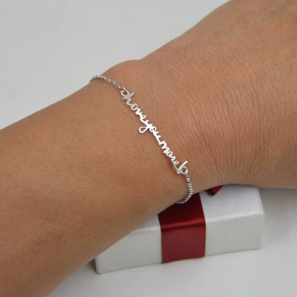 Signature Bracelet-Personalized Handwriting Bracelet-Custom Name Bracelet-Nameplate Bracelet-sterling Silver Jewelry