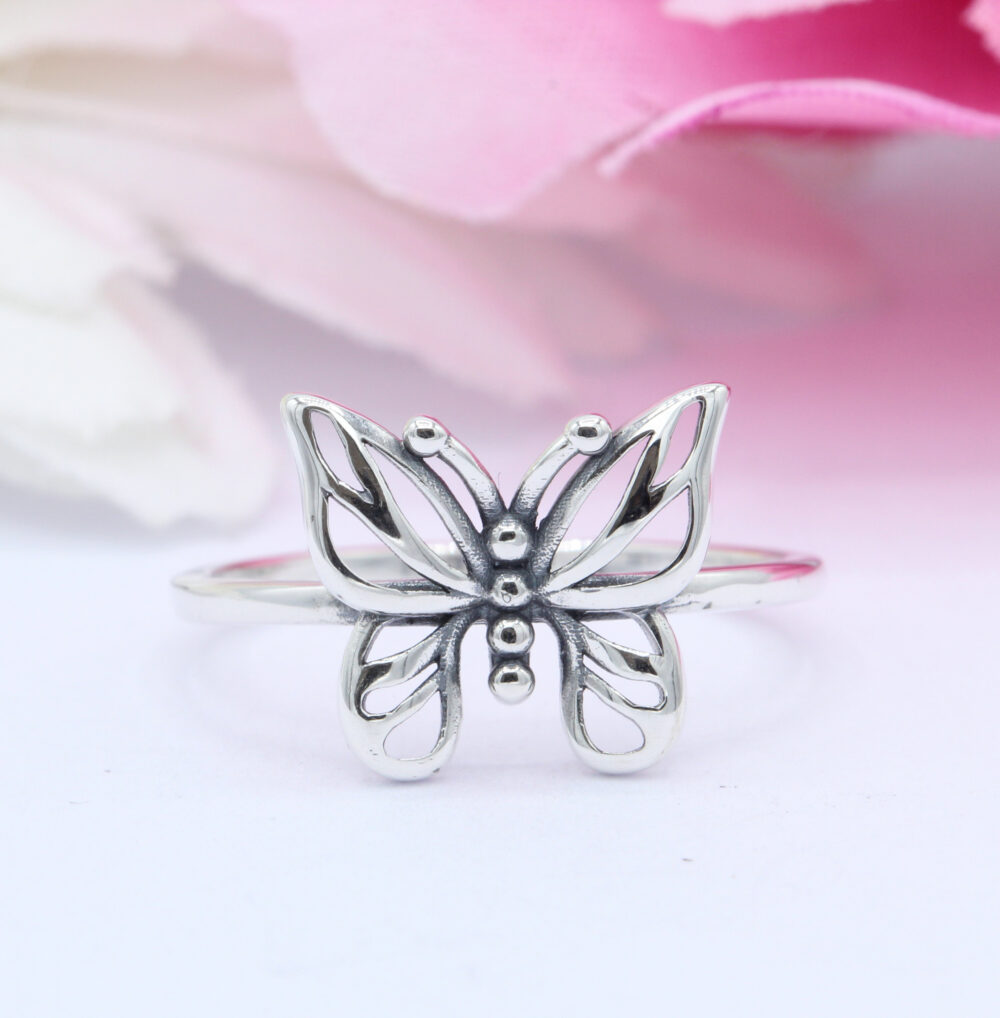 12mm Butterfly Ring Statement Band Solid 925 Sterling Silver Jewelry Thumb Gift