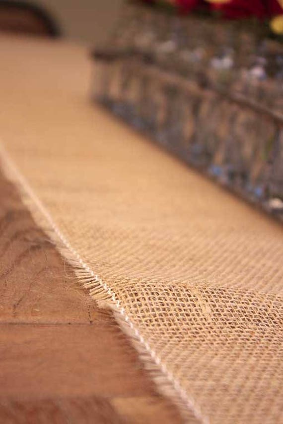 Burlap Rustic Wedding Party Country Barn Table Runners With Fringed Edges - Choose Size Free Shipping