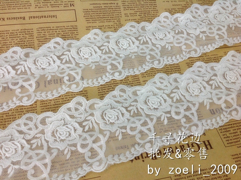 5 Yards/Lot Width 8.5cm 3.34" White/Beige Vintage Mesh Embroidery Lace Trim Ribbon Fabric For Dress/Skirt Clothes L4K59 Djw20048