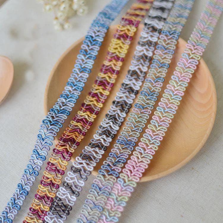 20 Meters/Lot Width 0.47" 1.2cm Lace Trim Ribbon Fabric For Curtain Sofa Manual Diy Material L8F12