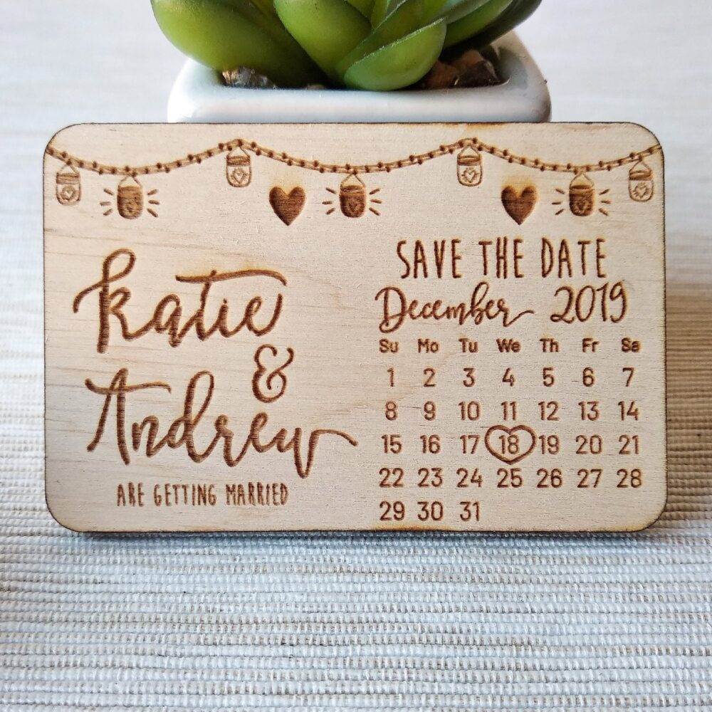 Rustic Mason Jar Wedding Save The Date Magnets - Set Of 10