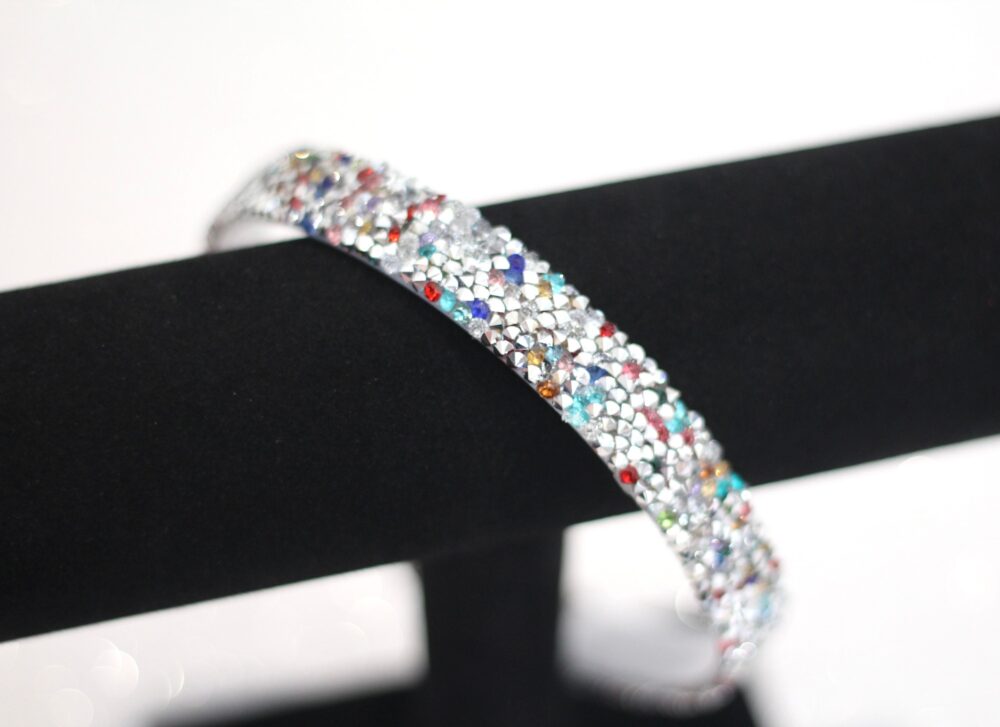 Silver Confetti-Rhinestone Crystal Rock Sparkly Hard Headband-Baby Bridal Shower-Women/Girls/Toddler Hair Accessory Piece Flower Girl