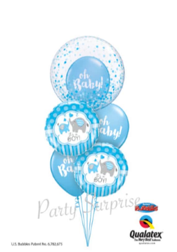 Clear Bubble Balloon Blue Confetti Dots Crystal Plastic Long Lasting Boy Baby Shower Birthay Bar Mitzvah Birthday Balloons