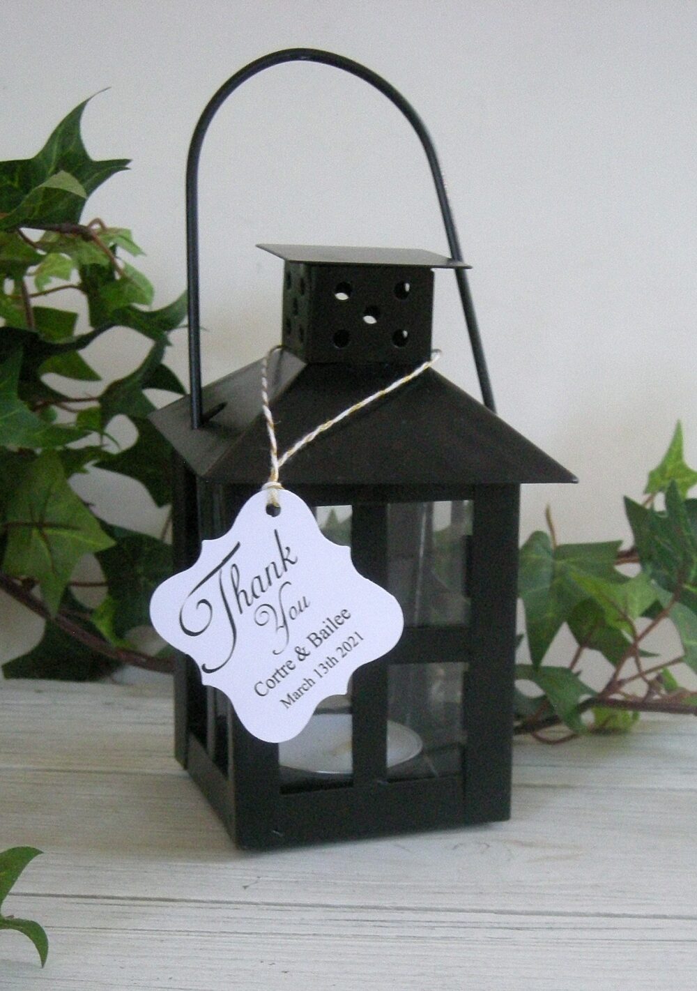 Mini Table Lantern Wedding Tea Light Holders Candle Holder Favors White Black Vintage Blue Custom Personalized