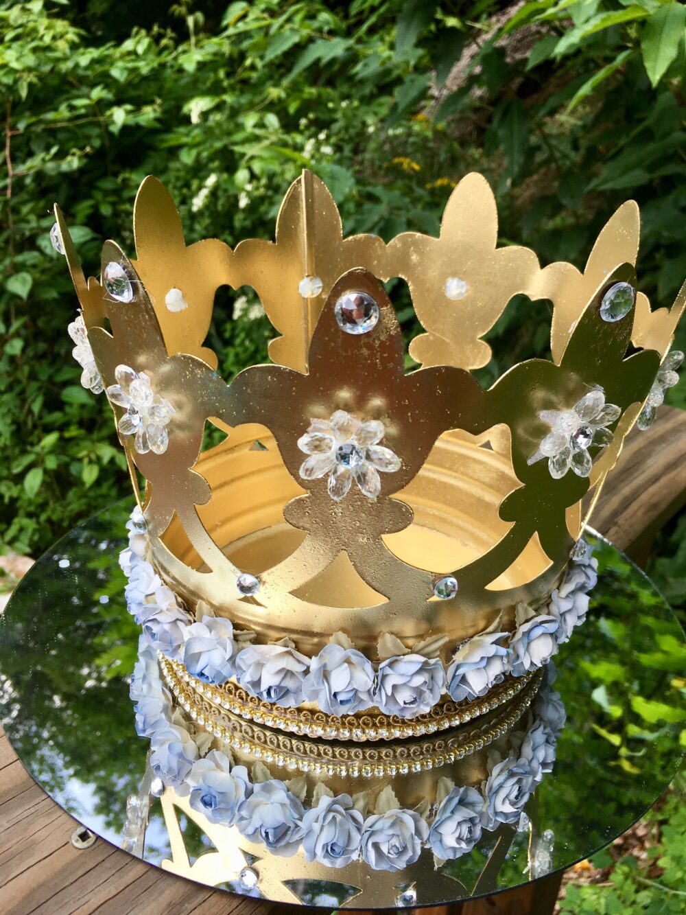 Crown Centerpiece, Cinderella Wedding, Princess Room Decor, Crown Candle Holder, Royal Wedding Gold Metal Crown, Fairytale