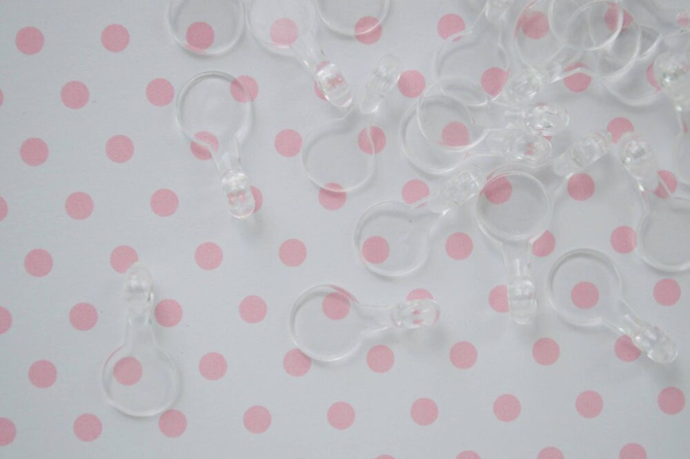 8mm Clear Glue-On Bails For Diy Charms - 20 Piece Set