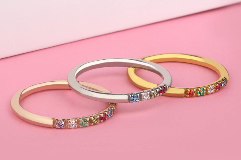 Family Birthstone Ring, Tiny Personalized Rings, Dainty Gift For Her, Mom Gifts