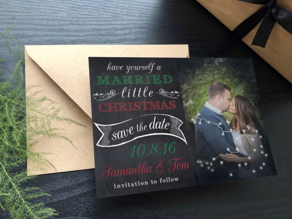 Married Little Christmas Save The Date Card Wedding Dates Cards