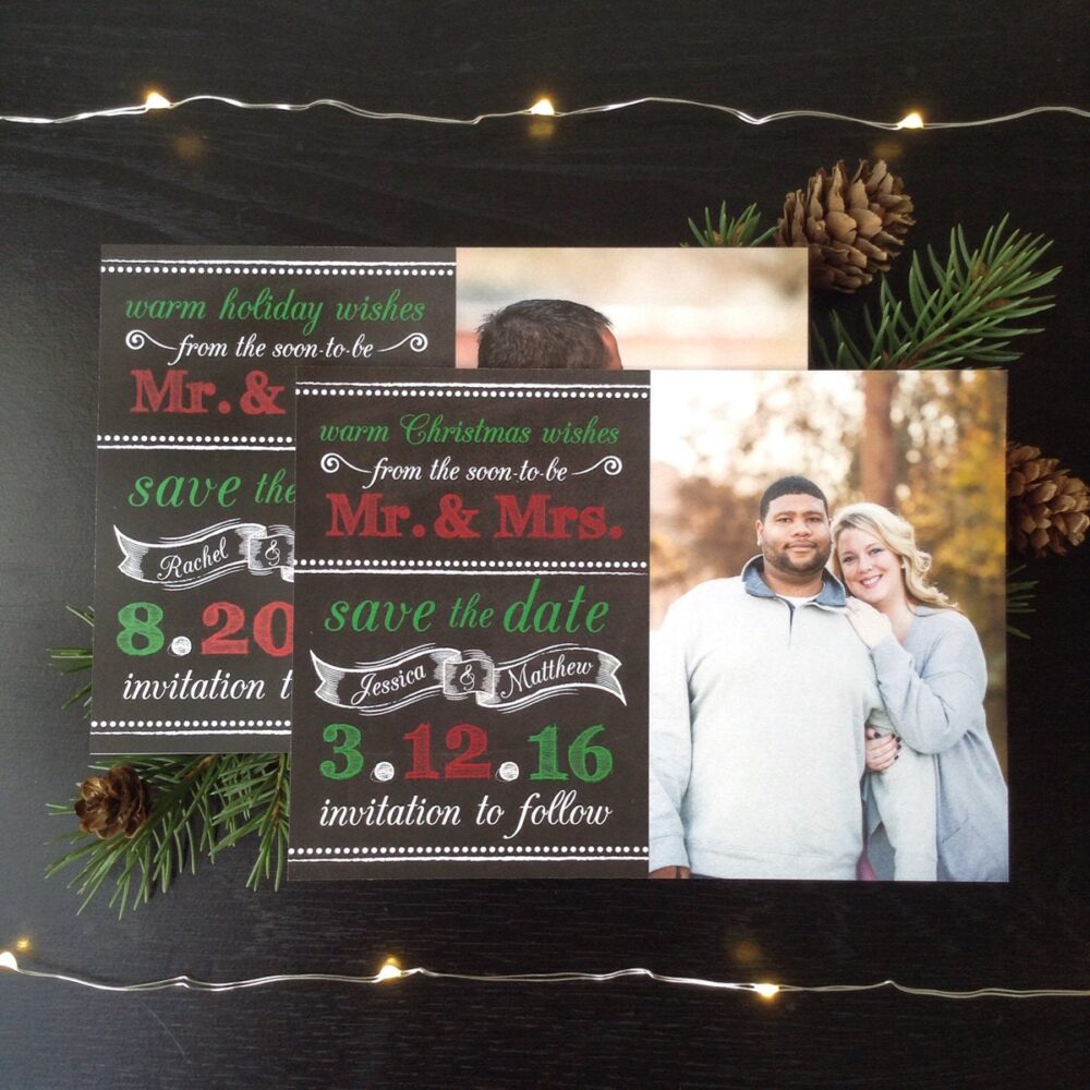 Warm Holiday Wishes Christmas Photo Save The Date Card