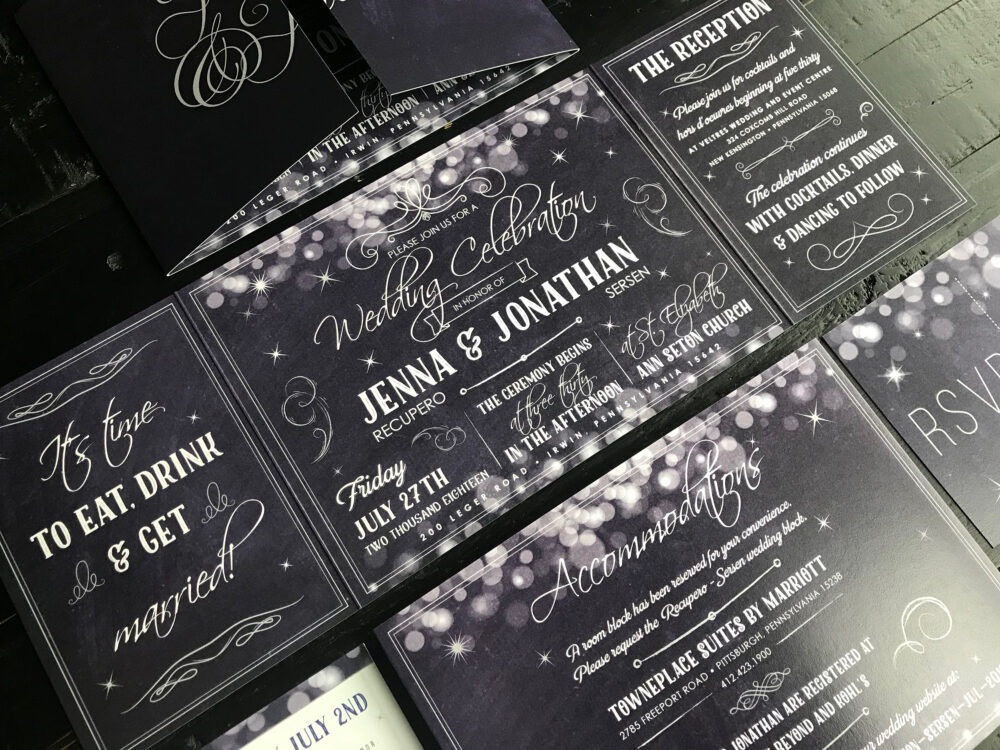 Custom Wedding Invitation | Fold Suite Invite & Postcard Rsvp Announcement To Your Colors