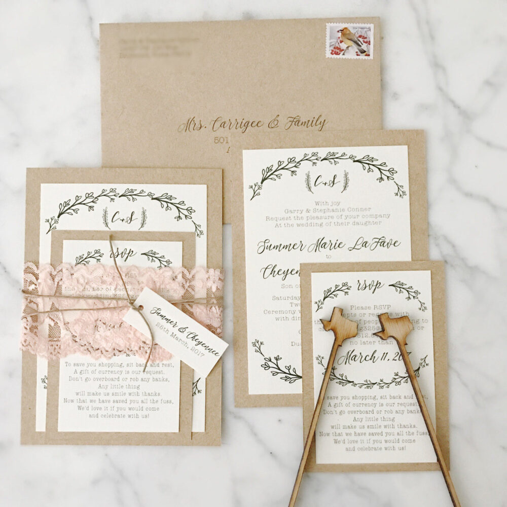 Lace Romantic Rustic Wedding Invitation