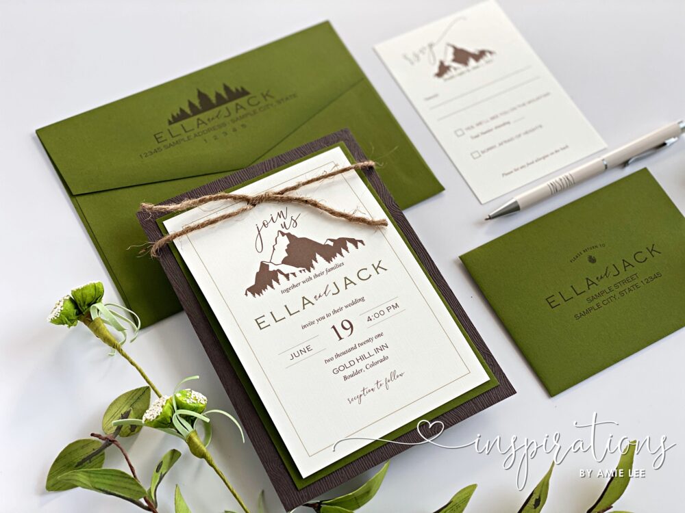 Mountain Wedding Invitations, Rustic Elegance, Rocky Mountain, Smoky Wedding, Ceremony, Custom Invitations