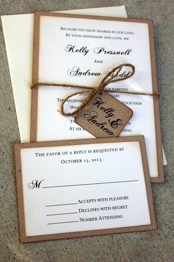 Wedding Invitations, Rustic Wedding Boho Invitation Sets, Elegance Stationary Barn Invites