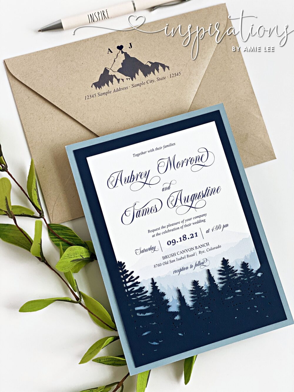 Rustic Forest Wedding Invitations Elegant Woods, Mountain Design