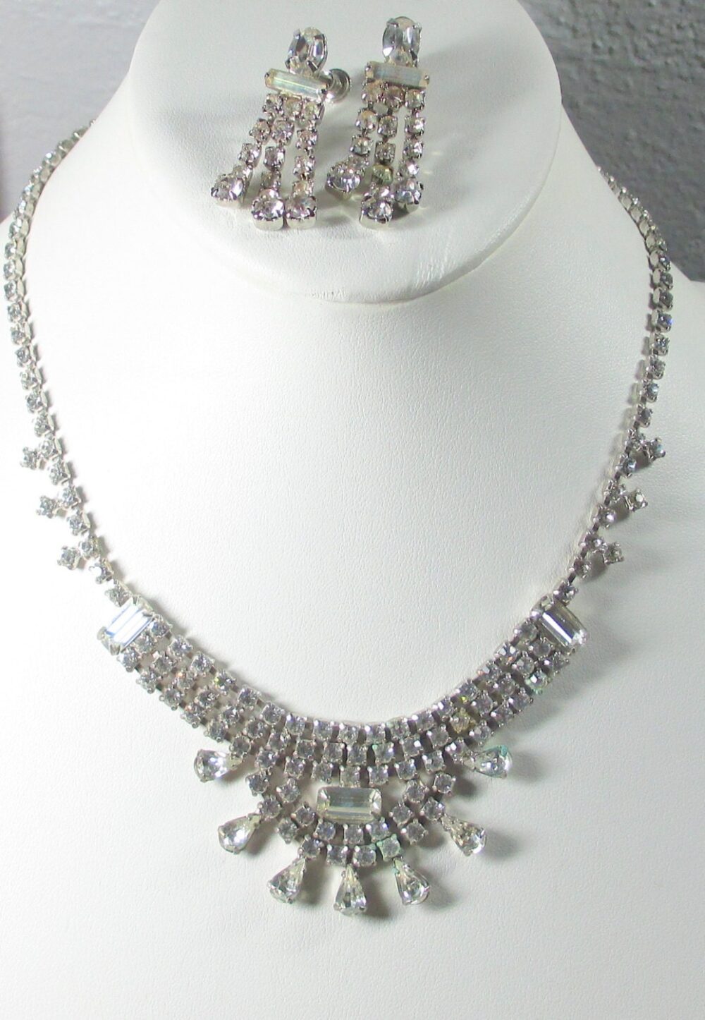 Beautiful Rhinestone Wedding Necklace & Earrings, Mother in Law Necklace, Anniversary