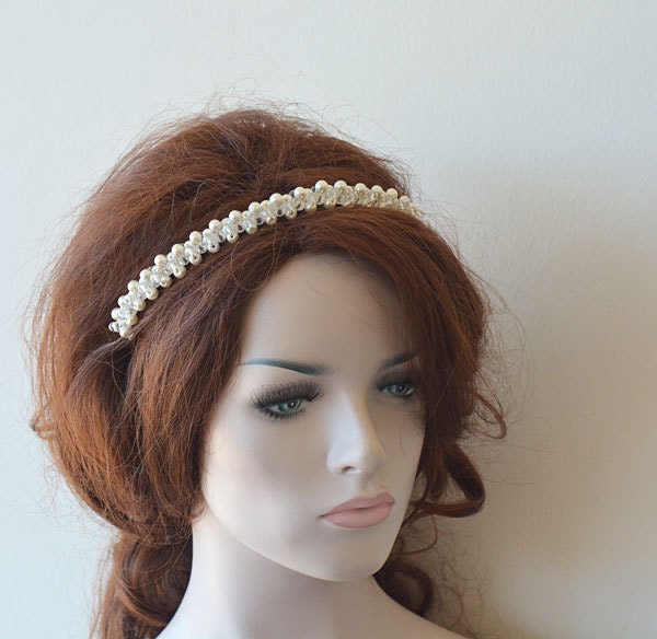 Pearl Tiara For Wedding, Bridal Hair Accessories, Bridesmaid