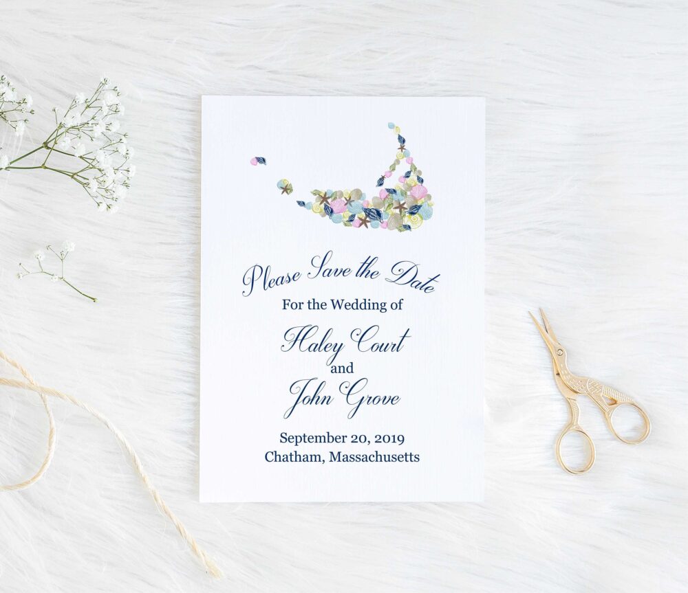 Nantucket Save The Date, Nautical Wedding, Beach Invitation, Cape Cod Coastal Wedding Nantucket