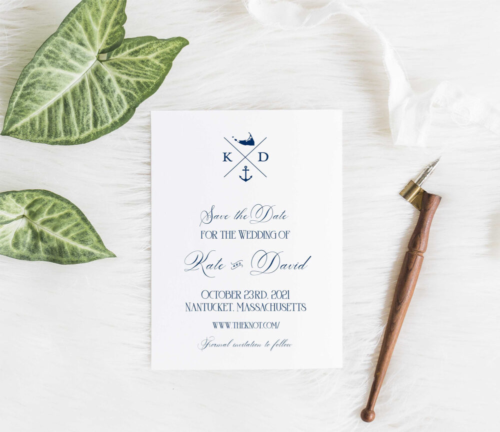 Nantucket Save The Date, Nautical Wedding, Island Save Date, Coastal Our Date, Wedding, Beach