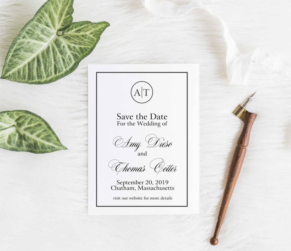 Modern Monogram Save The Date, Wedding Wedding, Custom Save Date, Wedding, Classic Beach