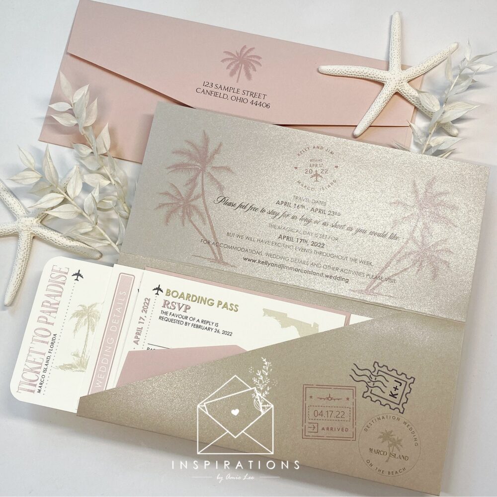 Boarding Pass Wedding Invitations, Destination Wedding, Beach Airplane Ticket, Travel Theme Inspired