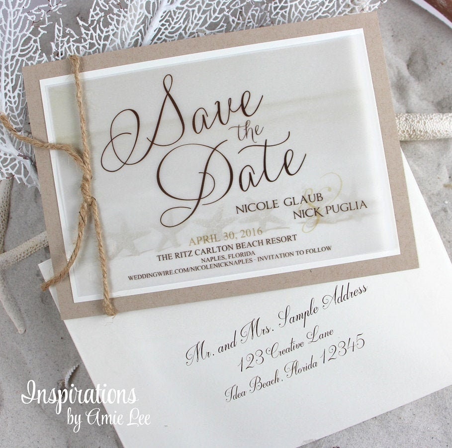 Save The Date, Beach Wedding Dates Invitations, Photo Save The Date, Destination Wedding, Florida Wedding, Elegant Beach