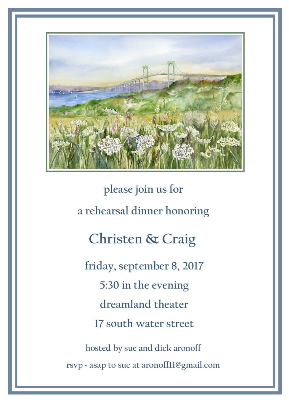 25 Newport Rhode Island Wedding Invitations, Rehearsal Dinner Save The Date Cards, Queen Ann's Lace Invites
