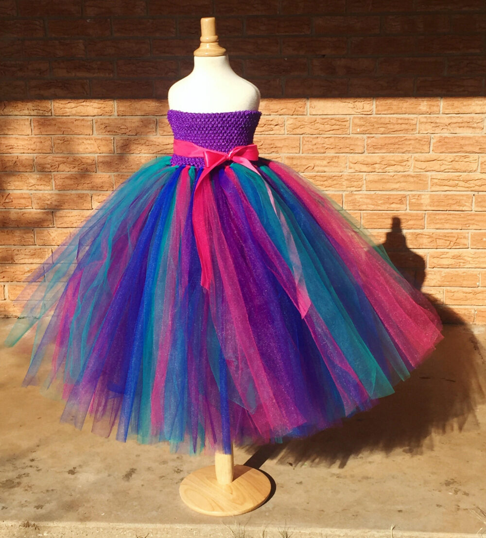 Orchid Wedding, Flower Girl Dress, Teal Tutu Tulle Carnival The Twirl