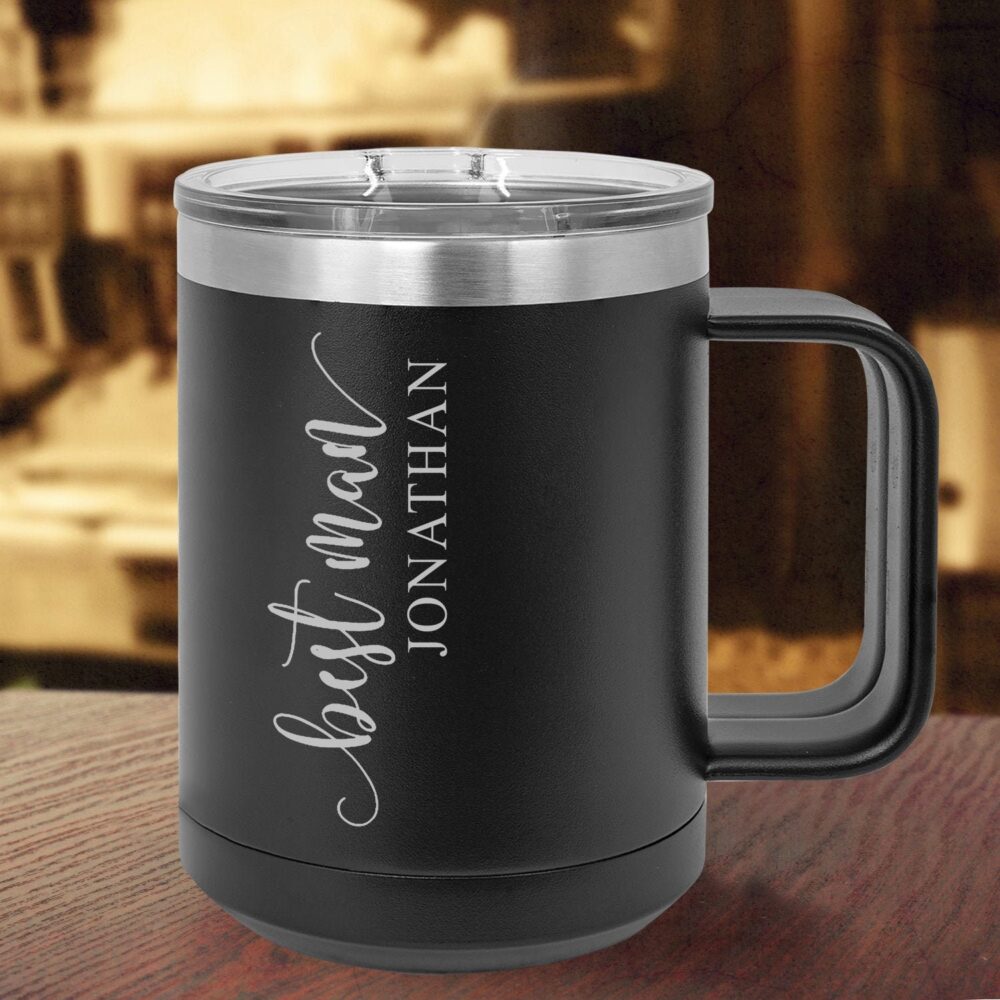 stylish Groomsman Gift Personalized Coffee Mug, Insulated Groomsmen Travel Best Man Mug Gift, Groom Gift, Vacuum Wedding