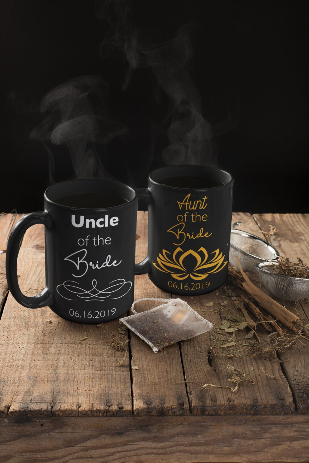 Wedding Gift Custom Coffee Mug Set Aunt Of The Bride & Uncle Wedding Favors, Thank You From Groom For I Do Crew