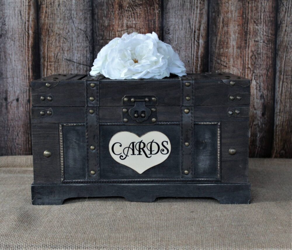 Wedding Card Box, Extra Large Trunk, Shabby Chic, Rustic Cards-Advice-Wooden Box-Wedding Momentums-Home Decor-Birthday Cards