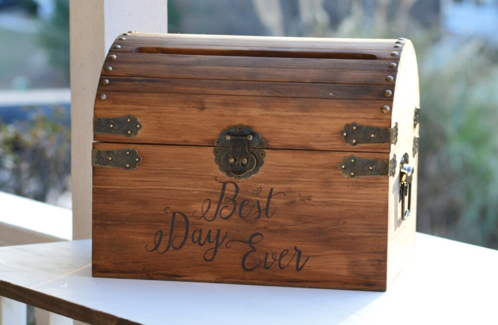 Best Day Ever Wedding Card Box, Rustic Wedding Card Box, Country Reception Decor, Shabby Chic Memory Chest