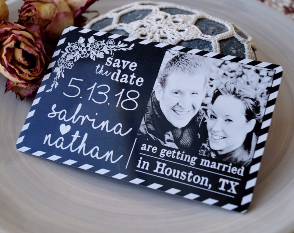 Save The Dates, Wedding Save Date, Unique Luxury Date Magnets, Laser Engraved Aluminum Picture 1 Pc