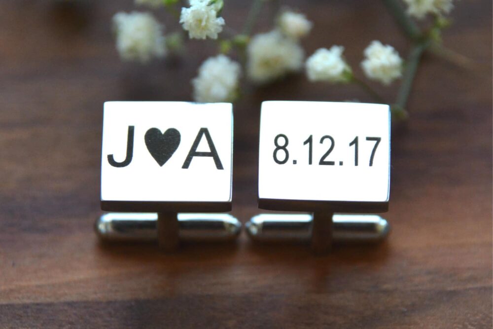 Groom Cufflinks, Wedding Gift, Personalized Cuff Links, Husband Custom Gift For Him, Groomsman Cufflinks