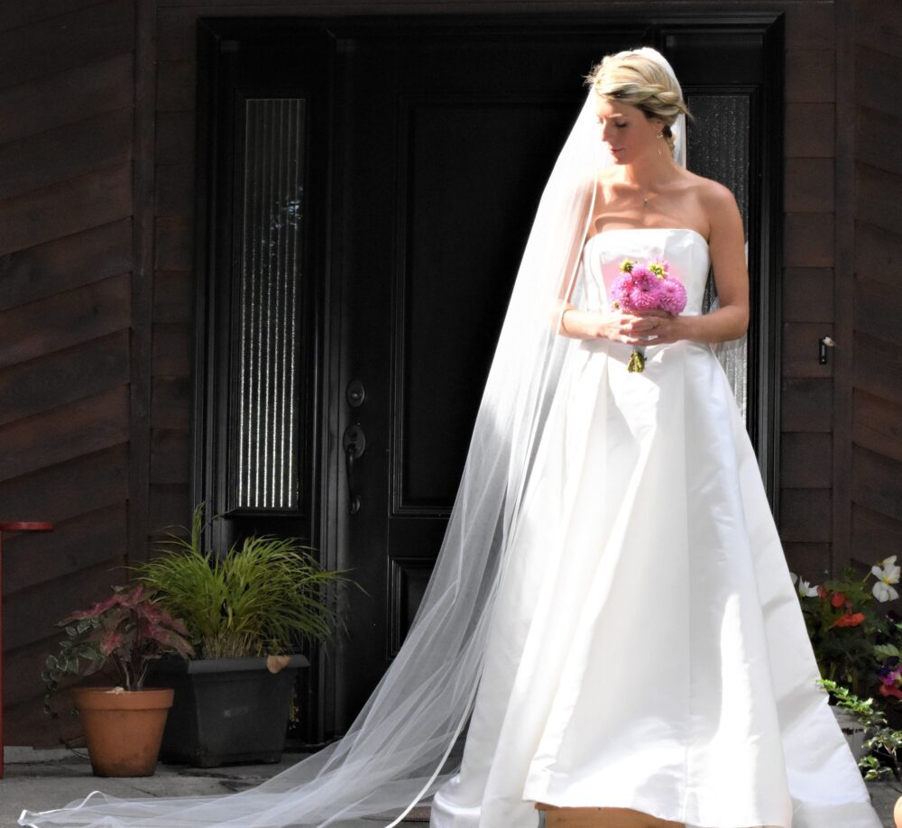 Cathedral Wedding Veil 108" Satin Trim, Bridal Illusion Tulle