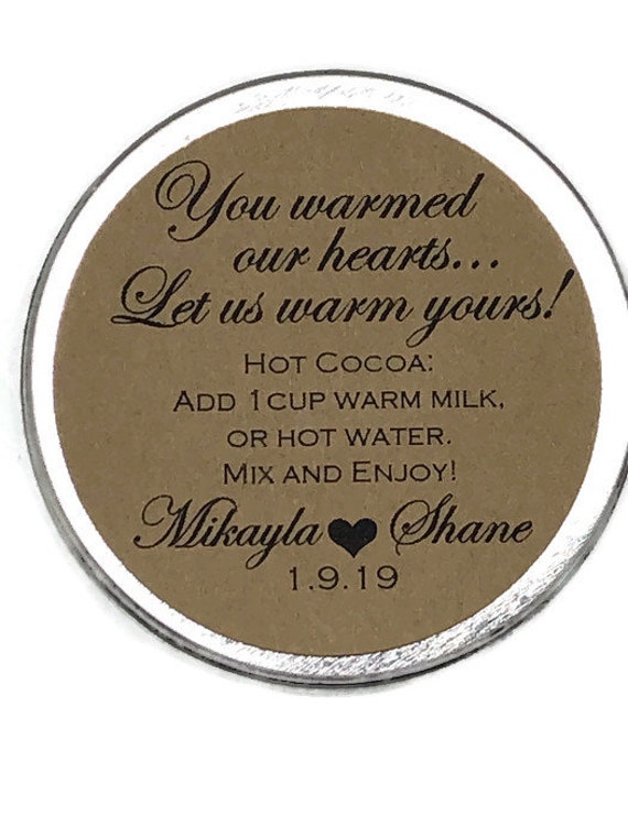 Rustic Kraft Brown Hot Cocoa Wedding Favor Labels