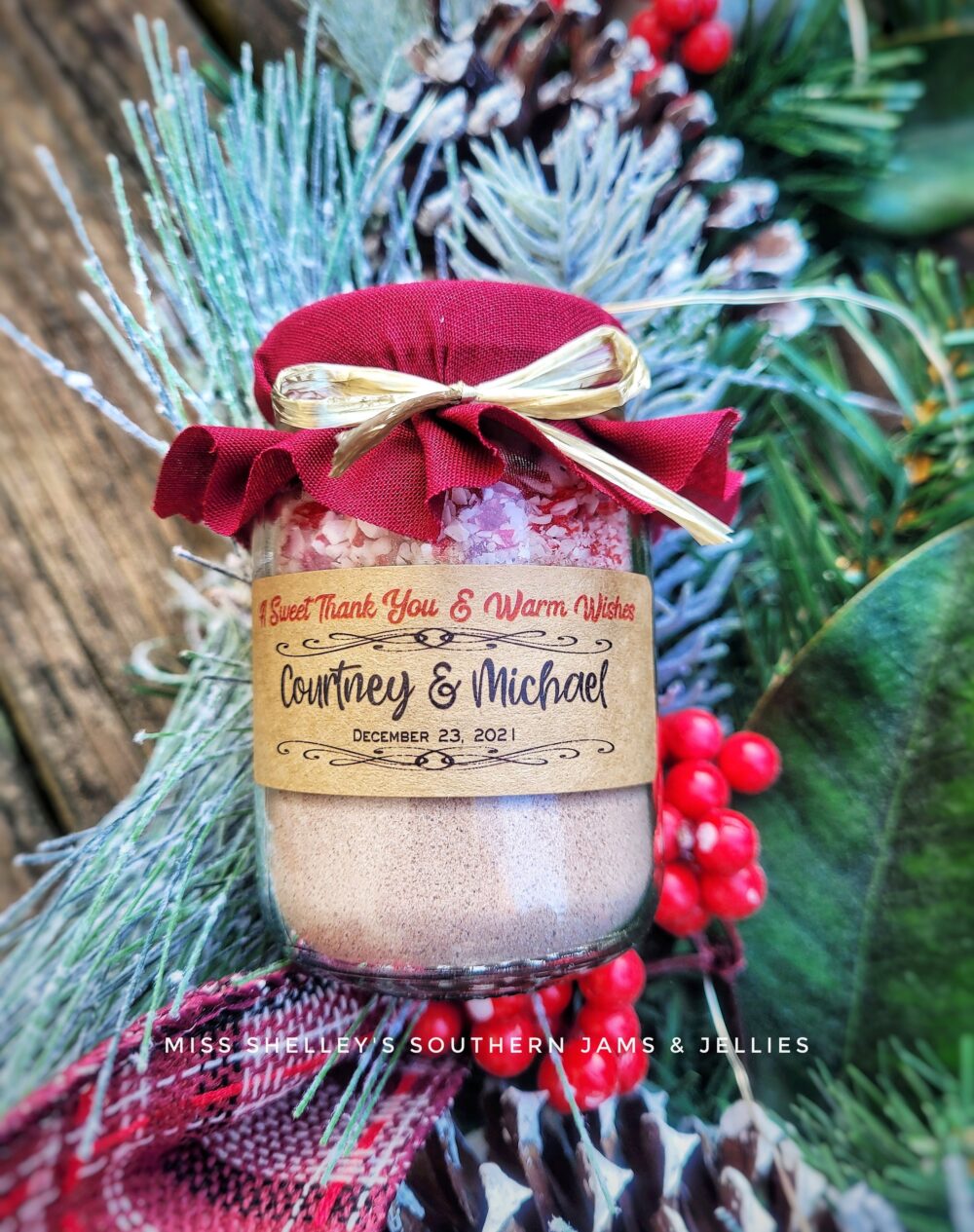 Personalized Hot Cocoa Wedding Favor Rustic Winter Chocolate | 4Oz, Set Of 60