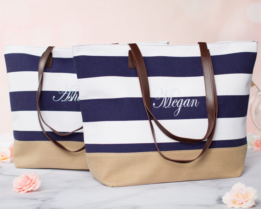 Bridesmaids Gift Bag, Tote, Personalized Bridal Party Gift, I Do Crew Wedding Tote Beach Bag