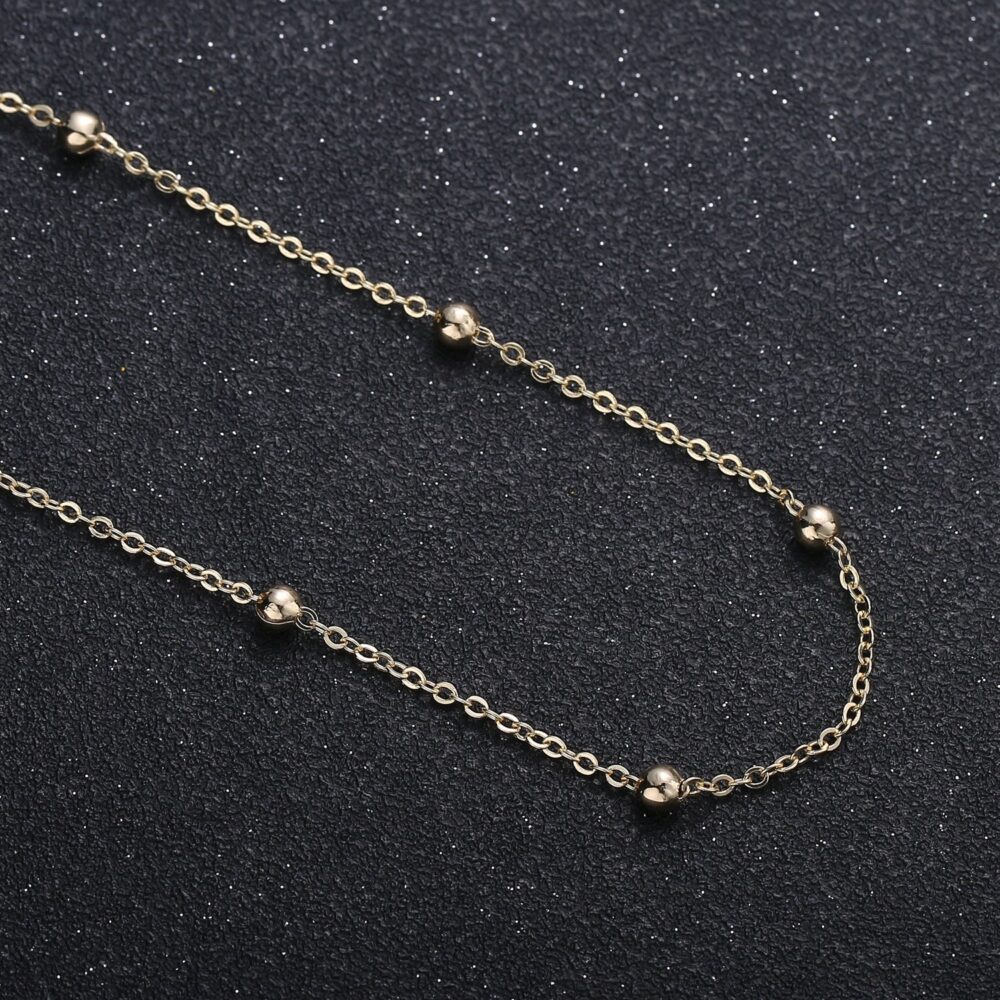 16K Gold Rollo Round Beads Chain By Yard, Beads Specialty Link Foot, Bead Diameter 3.5mm 0.3mm Thick, 298