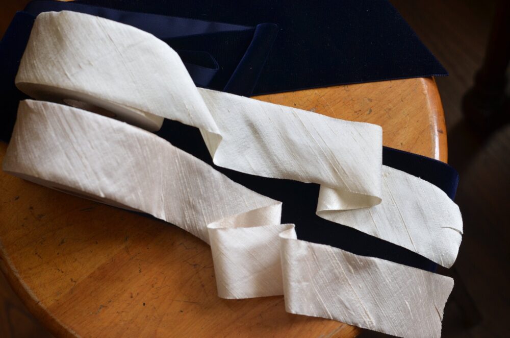 Parchment Cream 2" Wide Dupioni Silk Ribbon