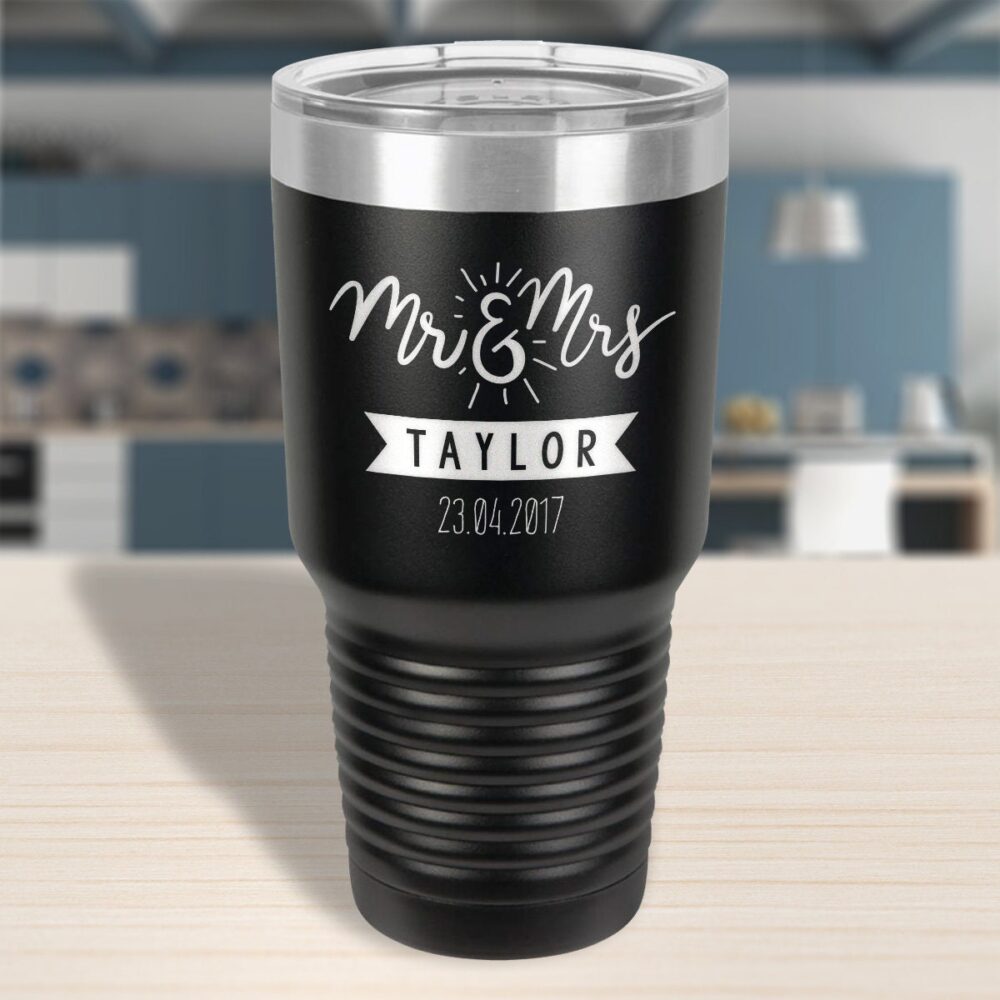 Customized Wedding Tumbler 30 Oz, Vacuum Insulated Personalized Gift For Guests At Wedding, Custom Present