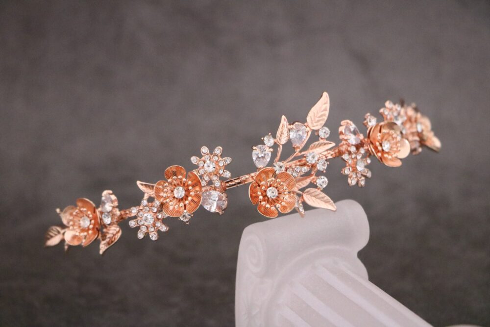 Bridal Rhinestone Headband Wedding Pearl Tiara Gold Head Band Rose Crowns & Tiaras Crystal Headband Bridal