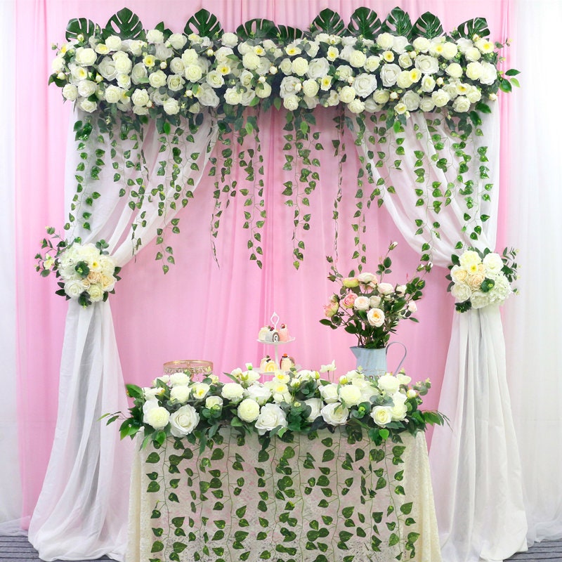 Wedding Arch Flower Swag White Rose, Peony & Hydrangea