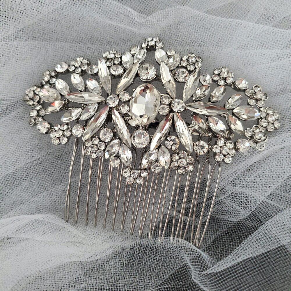 Bridal Silver Crystal Rhinestone Hair Comb Bling Sparkly Headpiece Mother Of Bride Hairpieces Wedding Accessory Event Gala Gift