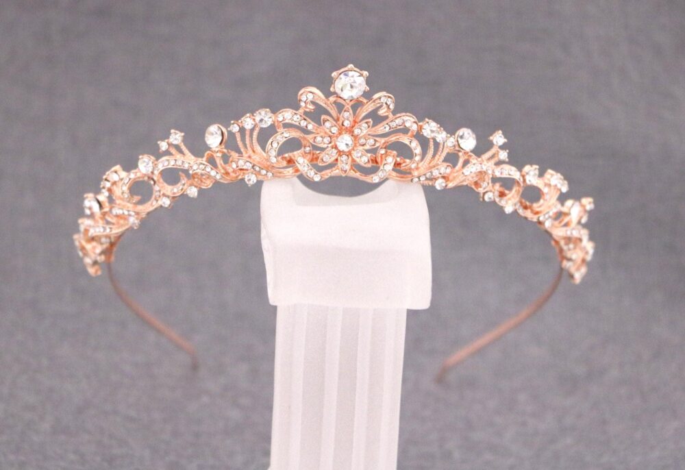 Crystal Wedding Tiara Gold Rhinestone Tiara Rosegold Bridal Headband For Veil Bride Silver Taira