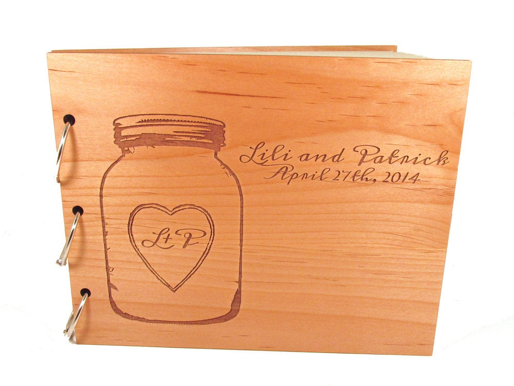 Mason Jar Guest Book - Real Wooden Wedding